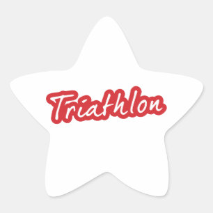Cool Triathlon design Star Sticker