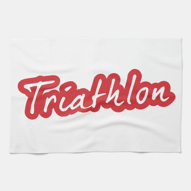Cool Triathlon design Tea Towel (Horizontal)