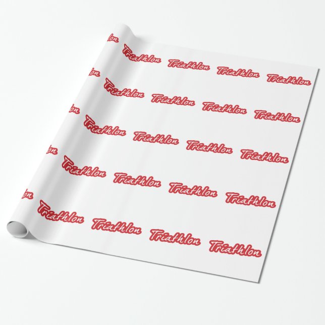 Cool Triathlon design Wrapping Paper (Unrolled)