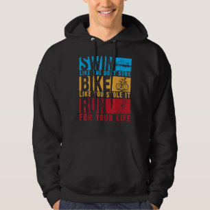 Cool Triathlon For Men Women Boat Swim Bike Run Tr Hoodie