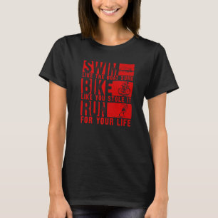 Cool Triathlon For Men Women Boat Swim Bike Run Tr T-Shirt