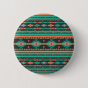 Cool tribal ethnic geometric pattern 6 cm round badge