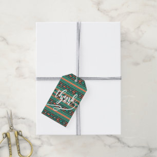 Cool tribal ethnic geometric pattern gift tags