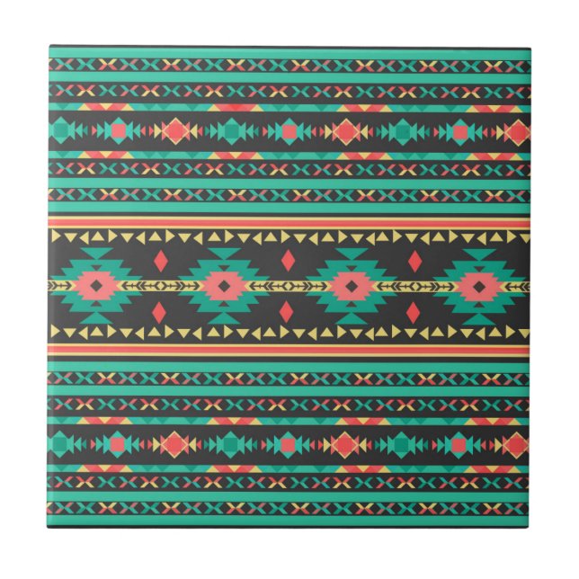 Cool tribal ethnic geometric pattern tile (Front)