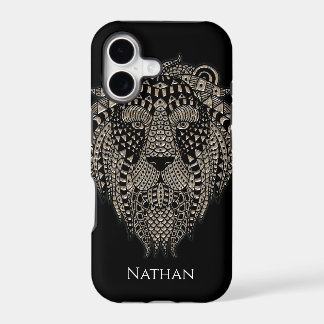 Cool Tribal Metallic Lion Head Personalised