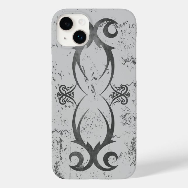 Cool Tribal Tattoo Black on White Grunge Durable Case-Mate iPhone Case (Back)