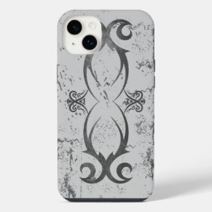 Cool Tribal Tattoo Black on White Grunge Durable iPhone 14 Plus Case