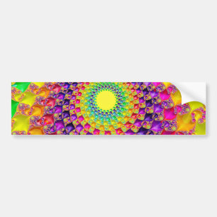 Cool Trippy Hippie Psychedelic Abstract Fractal Bumper Sticker