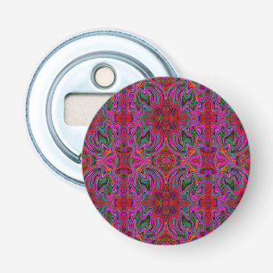 Cool Trippy Magenta, Red and Green Wavy Pattern Bottle Opener