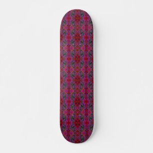Cool Trippy Magenta, Red and Green Wavy Pattern Skateboard