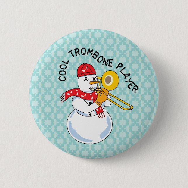 Cool Trombone Player 6 Cm Round Badge (Front)