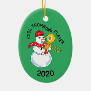 Cool Trombone Player Ceramic Ornament