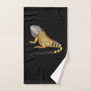 Cool Tropical Iguana Lizard, Pet Gift Hand Towel