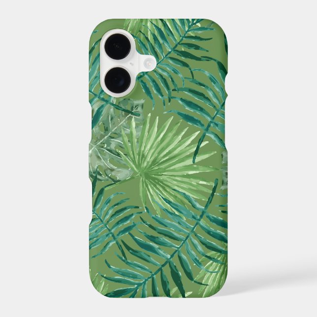 Cool Tropical Palm Leaves design Phone Case (Back)