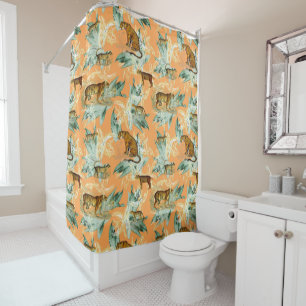 Cool Tropical Safari Wild Cats Tiger Orange Shower Curtain