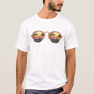 Cool Tropical Sunglasses Sunset Summer Vibes Tropi T-Shirt