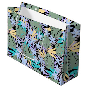 Cool Tropical Theme Pattern Floral Botanical Large Gift Bag