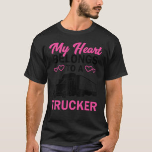 Cool Truckers Wife Gift For Women Funny Truck Driv T-Shirt