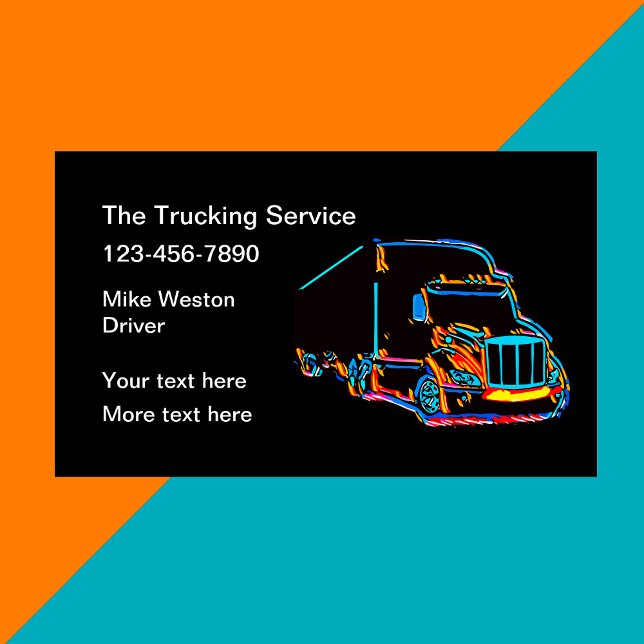 Cool Trucking Service Truck Driver Business Card (Creator Uploaded)