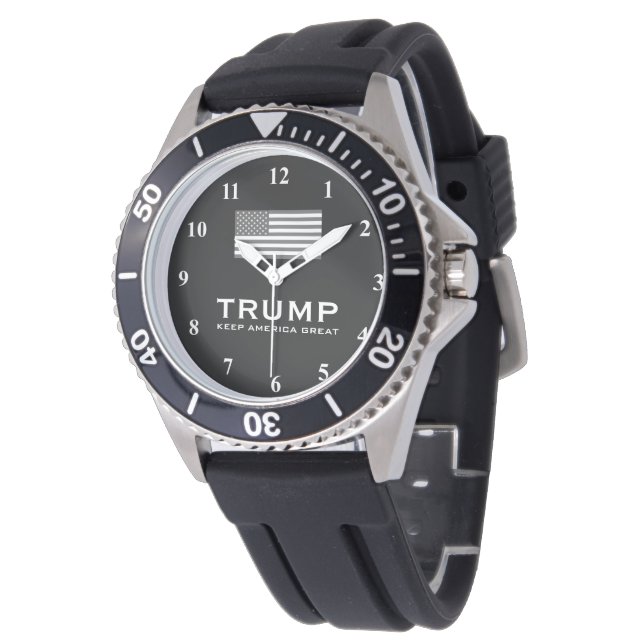 Cool Trump watch with US flag Keep America Great  (Angled)