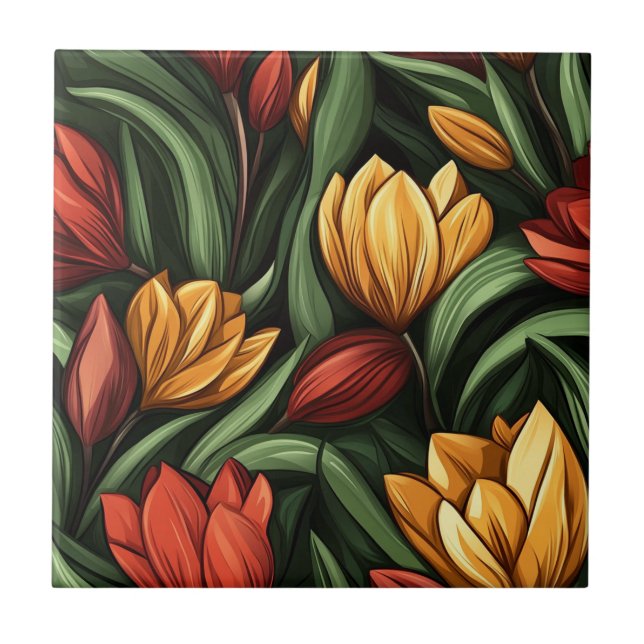 Cool Tulip Ceramic Tiles  For Home Flooring (Front)