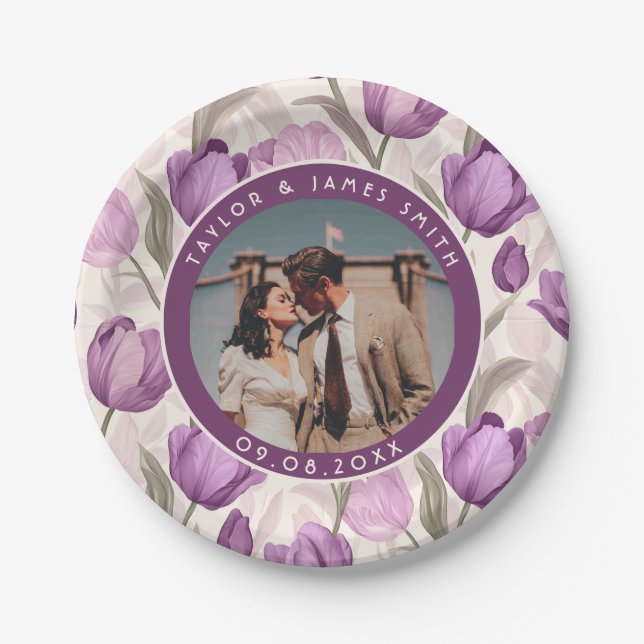 Cool Tulip Paper Plates For Wedding Memories (Front)