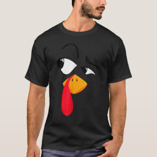 Cool Turkey Face Pilgrim Autmn Fall  Thanksgiving  T-Shirt