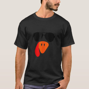 Cool Turkey Face Sunglasses Pilgrim Thanksgiving D T-Shirt
