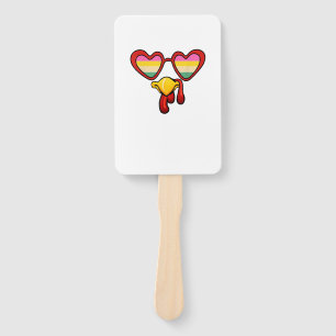 Cool Turkey Face With Glasses Family Autumn Thanks Hand Fan