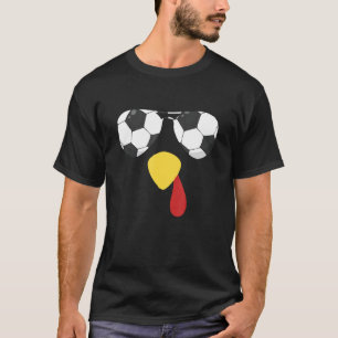 Cool Turkey Face With Soccer Sunglasses Thanksgivi T-Shirt