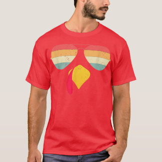 Cool Turkey Face With Sunglasses Funny Thanksgivin T-Shirt