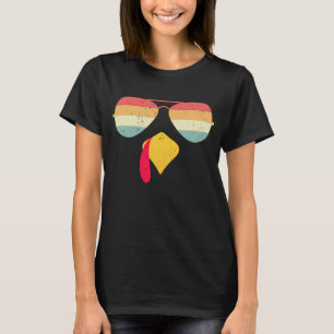 Cool Turkey Face With Sunglasses Funny Thanksgivin T-Shirt