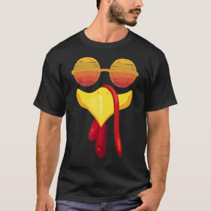 Cool Turkey Face With Sunglasses Thanksgiving For  T-Shirt