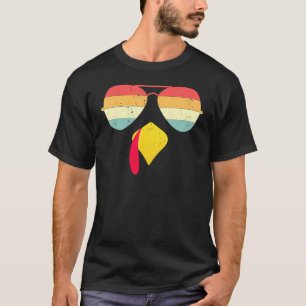 Cool Turkey Face With Sunglasses  Thanksgiving For T-Shirt