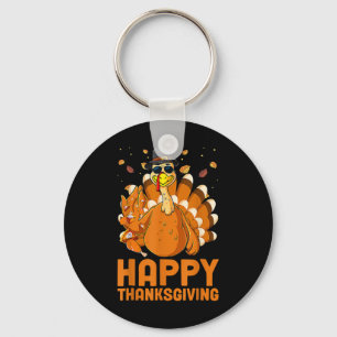 Cool Turkey Salting Fall Vibes Autumn Funny Thanks Key Ring