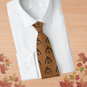 Cool Turkey Thanksgiving fun brown pattern Tie