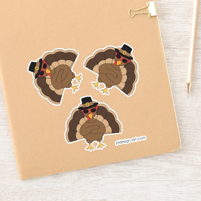 Cool Turkey w sunglasses Happy Thanksgiving (Notebook)
