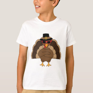 Cool Turkey with sunglasses Happy Thanksgiving T-Shirt