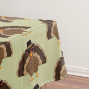 Cool Turkey with sunglasses Thanksgiving pattern Tablecloth
