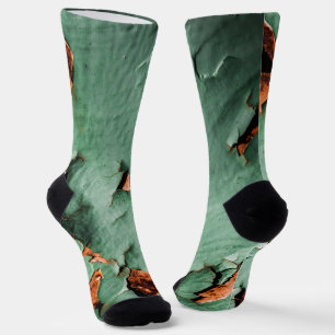 Cool turquoise brown rusty metal socks