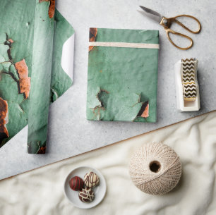 Cool turquoise brown rusty metal wrapping paper