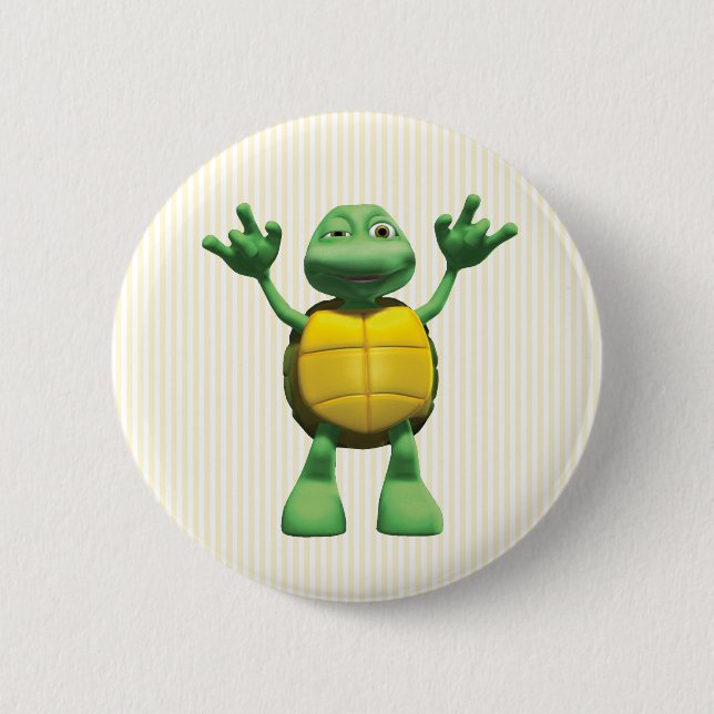 Cool Turtle 6 Cm Round Badge (Front)