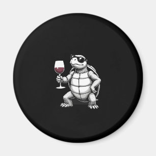 cool turtle drinking red wine art print_1 (4) magnet