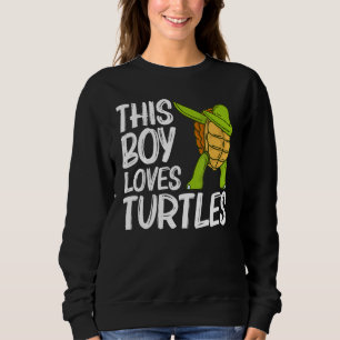 Cool Turtle For Boys Kids Dabbing Sea Tortoise She Sweatshirt