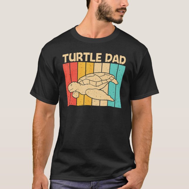 Cool Turtle For Dad Father Sea Turtle Aquatic Anim T-Shirt (Front)