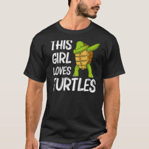 Cool Turtle For Girls Kid Dabbing Sea Tortoise She T-Shirt