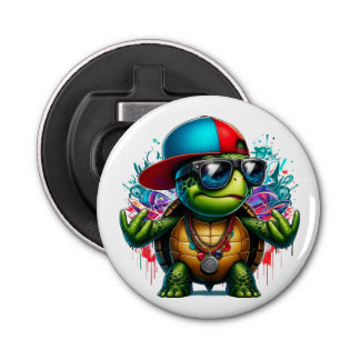 cool turtle hip hop  bottle opener