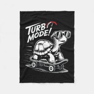 Cool Turtle On Skateboard Funny Turbo Vintage Gift Fleece Blanket