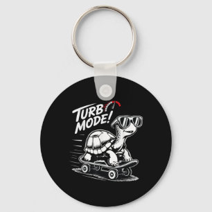 Cool Turtle On Skateboard Funny Turbo Vintage Gift Key Ring