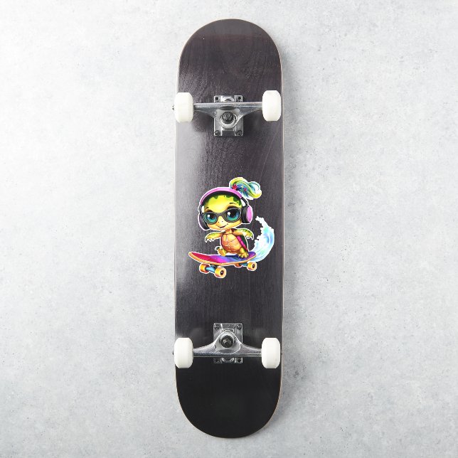 Cool Turtle Skateboarding Sticker (Skateboard)